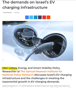 The demands on Israel’s EV charging infrastructure